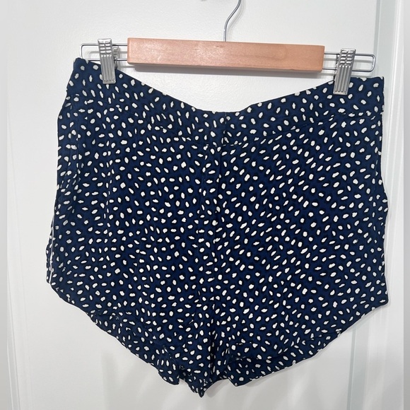 Topshop Pants - Topshop Navy and White Patterned High Waist Shorts